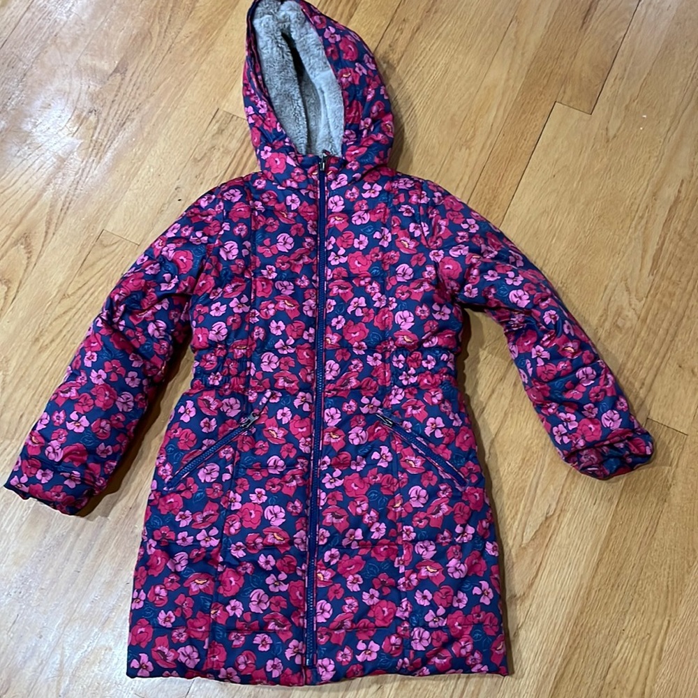 Lands End  Girls Winter Fleece Lined Down Alternative
ThermoPlume Coat 7/8